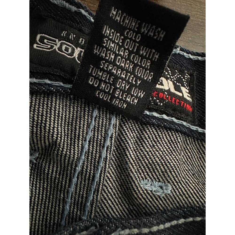 Southpole Authentic Collection Y2K Men's Baggy Wide Leg Jeans Dark Wash 32 x 33 - Picture 7 of 14